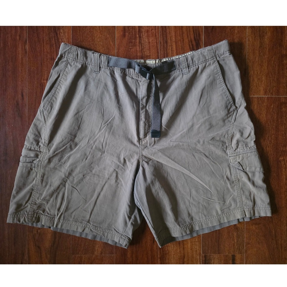 Columbia Mens Roc II Cargo Shorts Khaki Tan Integrated Belt Size 40